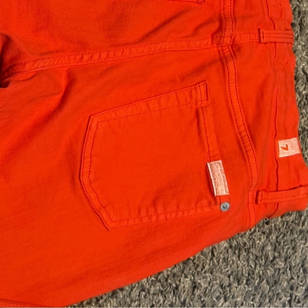 7 For All Mankind Bright Orange Jeans Size 26 - Picture 2 of 7